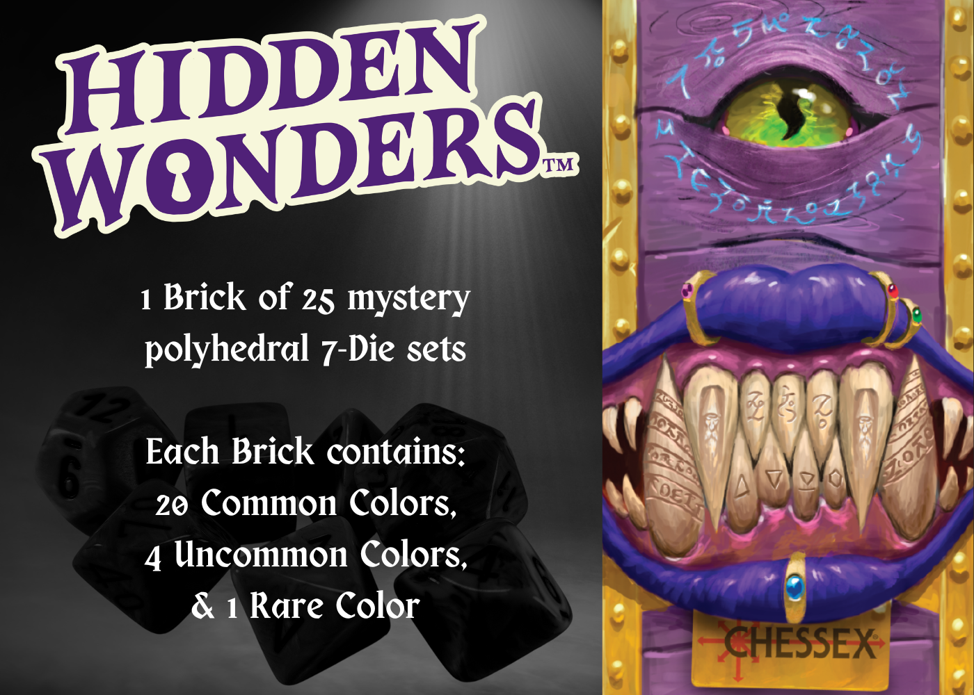 HIDDEN WONDERS BRICK OF 25 ASSORTED 7 DIE POLYHEDRAL SETS