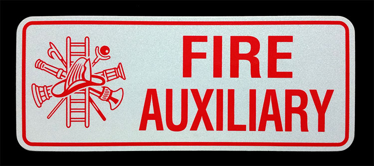 Fire Aux. Reflective License Plate