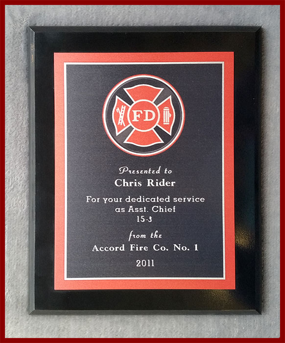 Black FD Recognition Plaque