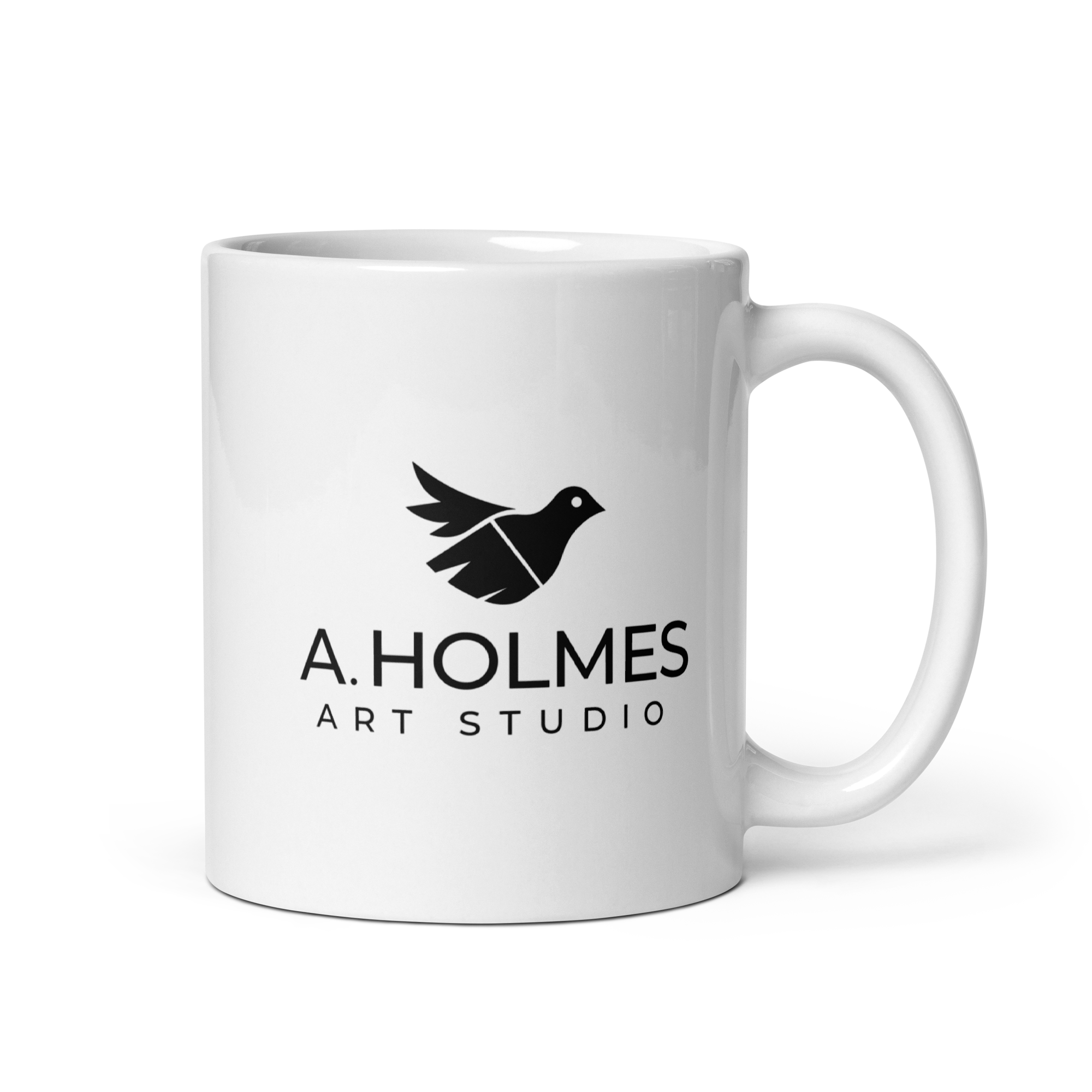 White glossy mug