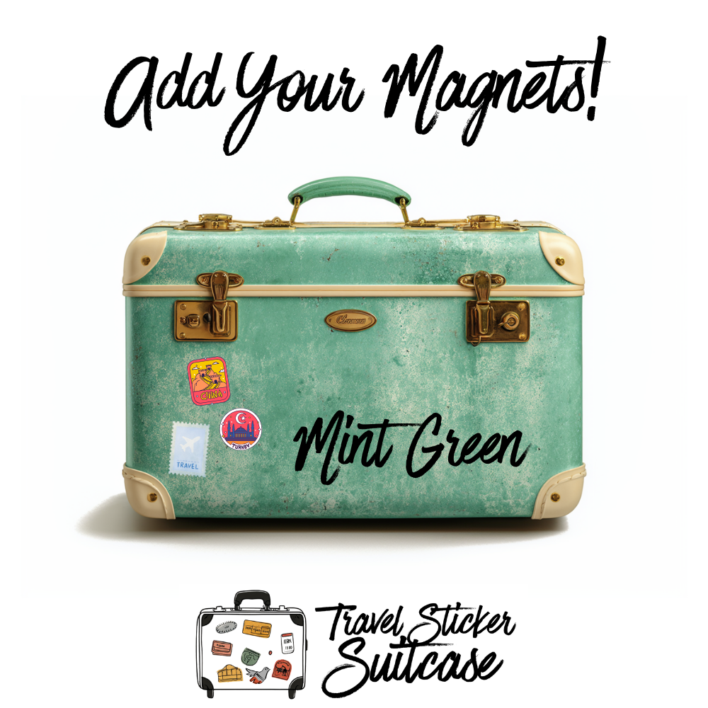 Mint Green Sticker Suitcase Magnetic Print