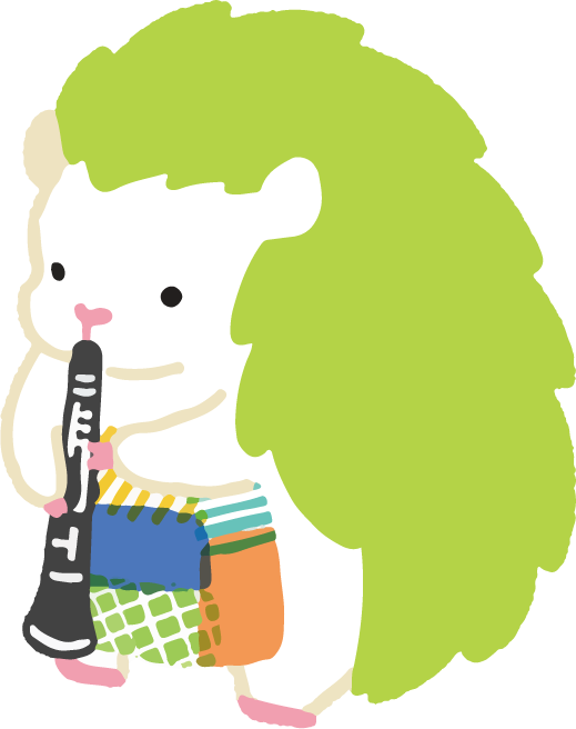 クラリネットを持つキキちゃん
