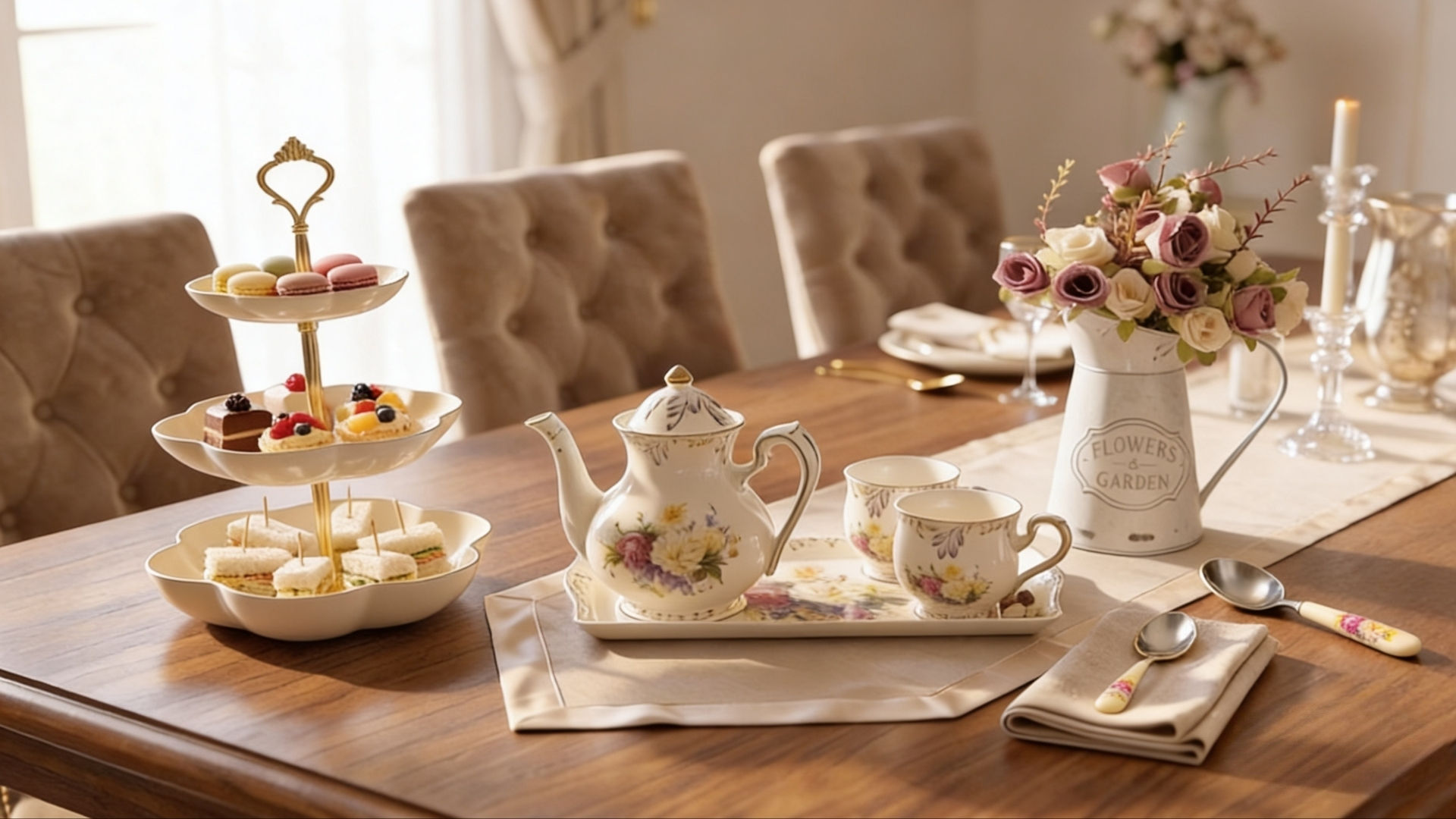 European Floral Classic Tea Set