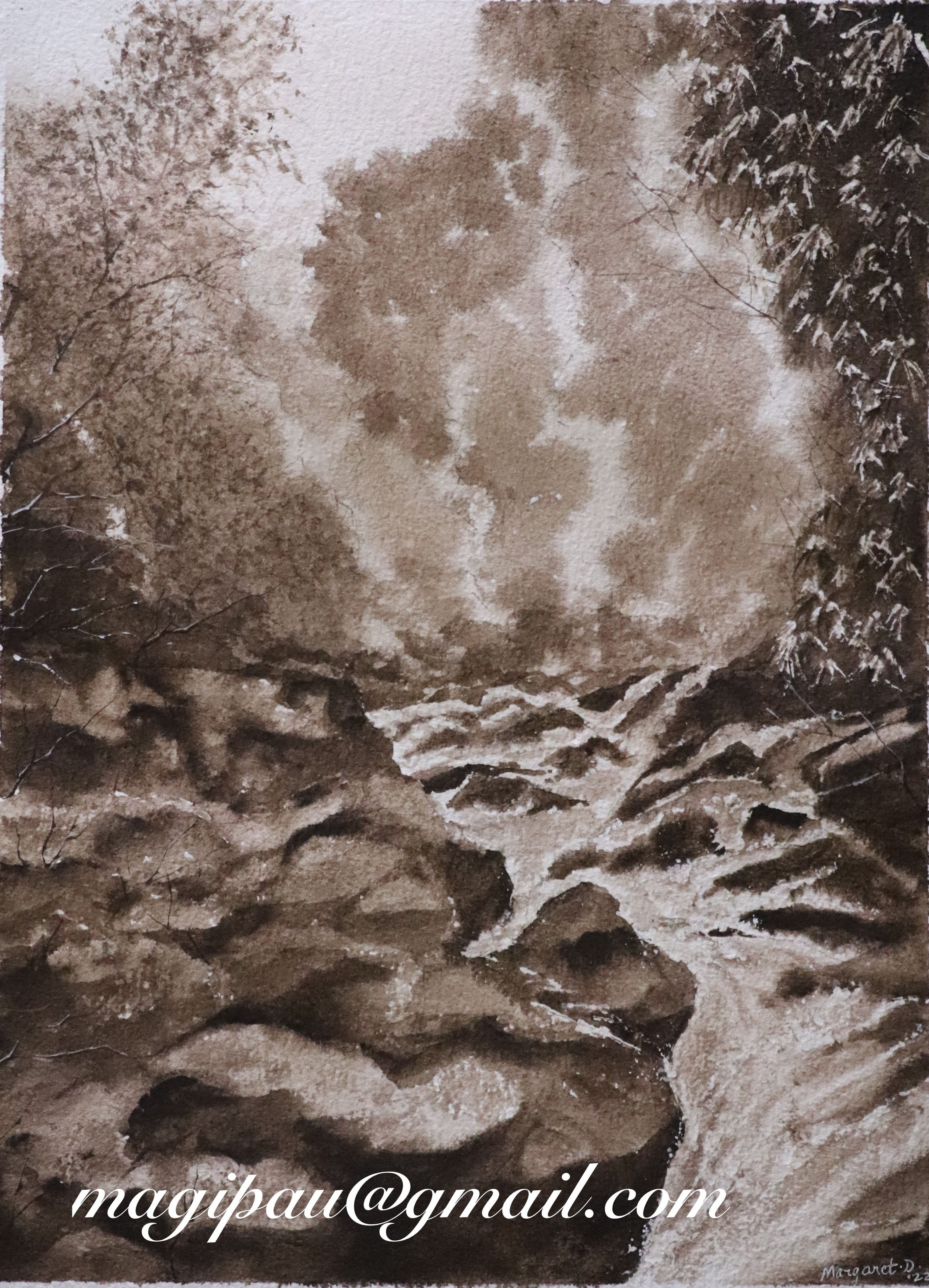 Gushing Stream- 38x28 cm