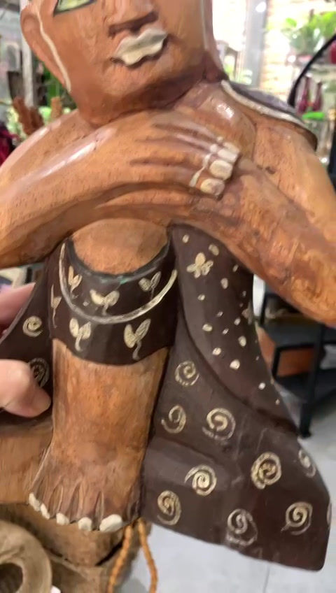 Miniatura: Buda Sonhador em madeira