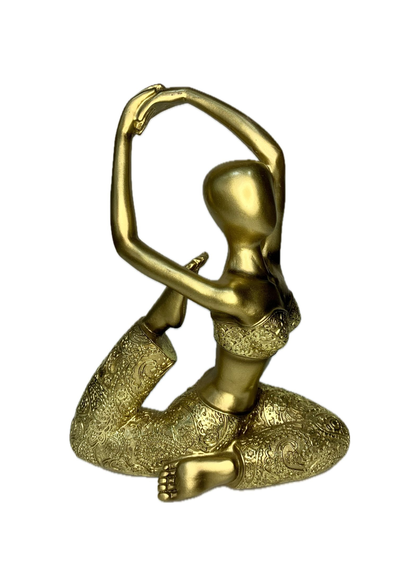 MULHER YOGA DOURADA EM RESINA