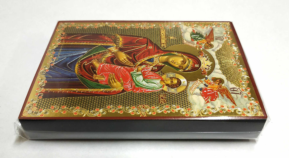 Thumbnail: VIRGIN AND CHILD, HODEGETRIA, GORGOYPEKOOS WITH ANGELS "THE QUICK HEARER OF MT. ATHOS"