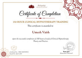 Umesh C Vaish, Certified Hypnotherapist