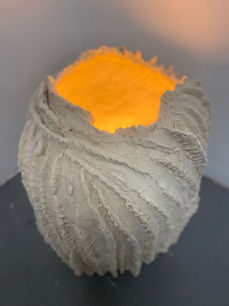 paper clay pod sculpture