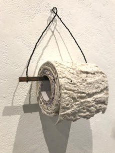 toilet paper roll molded from tree bark