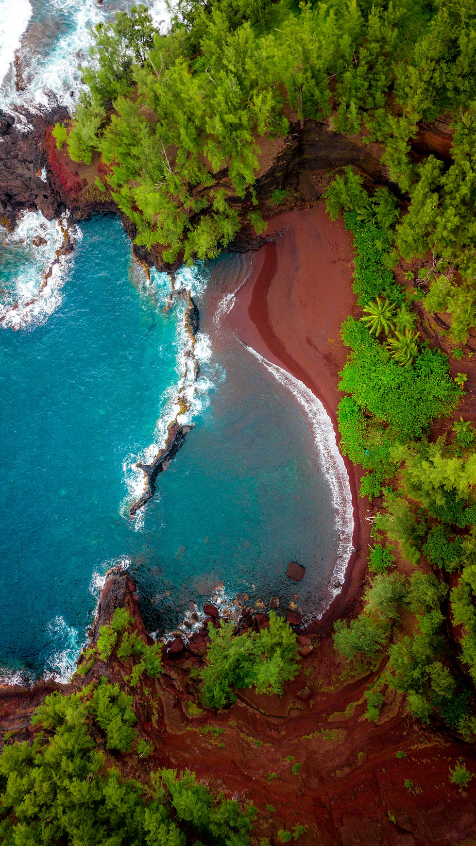Hawaii Red Beach Aerial