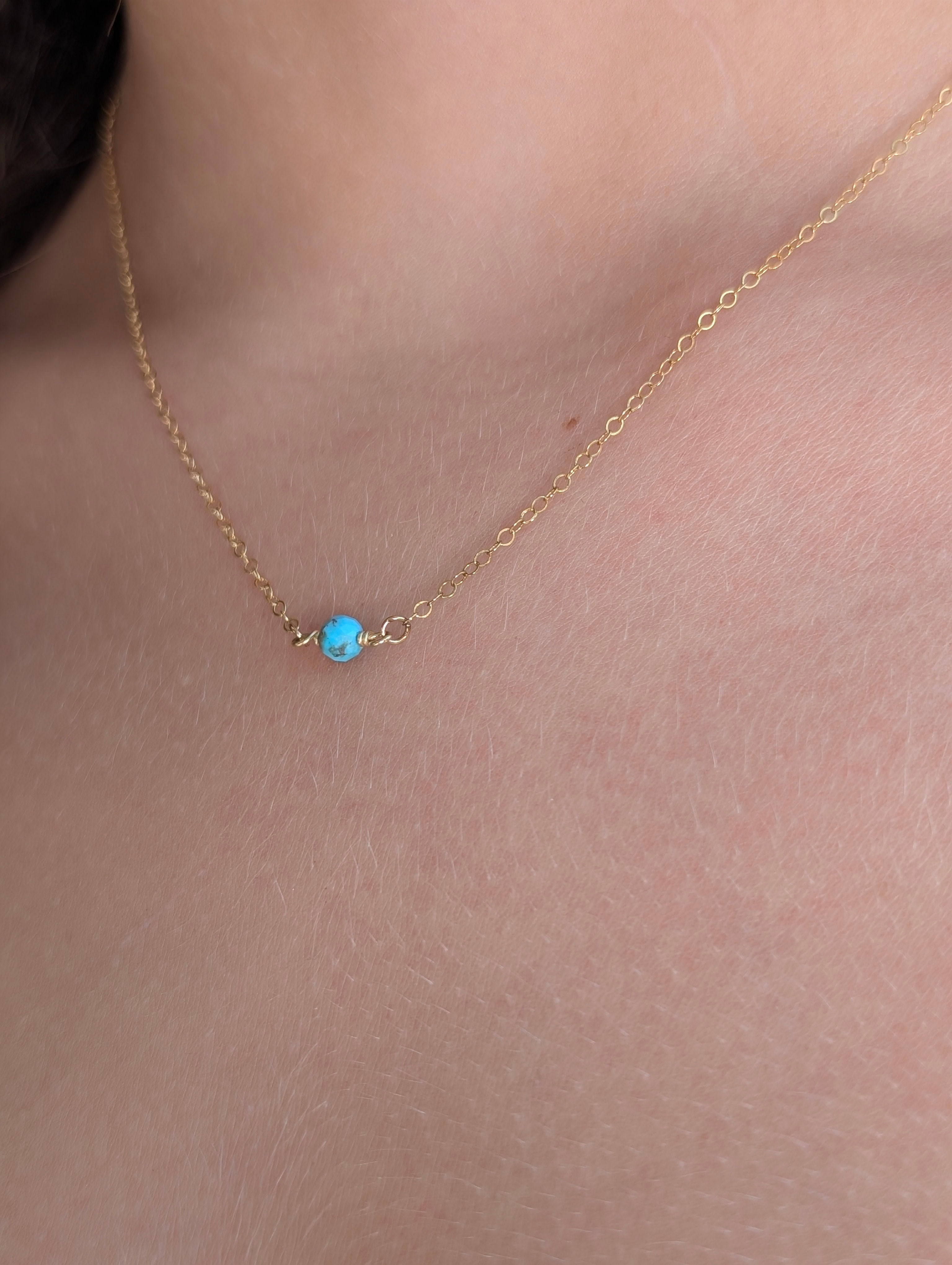 The Wisp — Delicate Faceted Turquoise Necklace