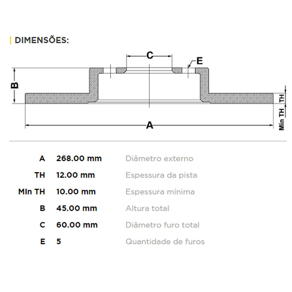 Miniatura: Disco de Freio Traseiro Cruze 2012 - 2016