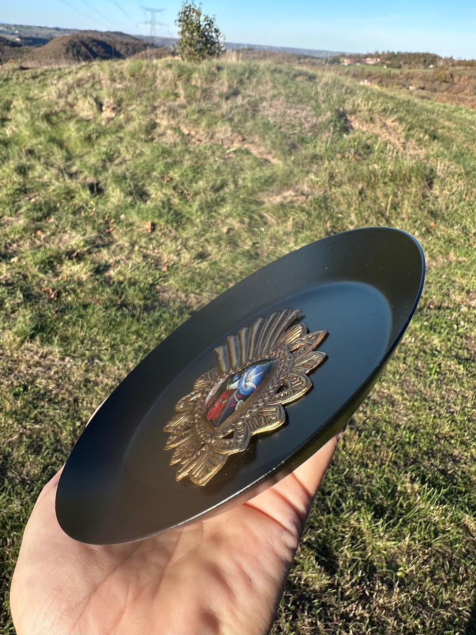 Miniature : CADRE NOIR & EX-VOTO FLEURI 