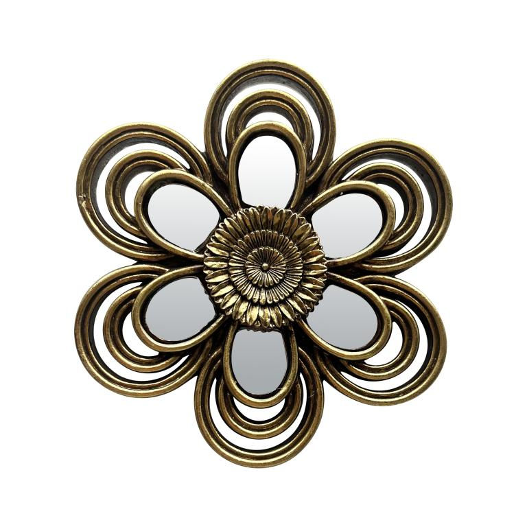 Miroir Fleur Doré