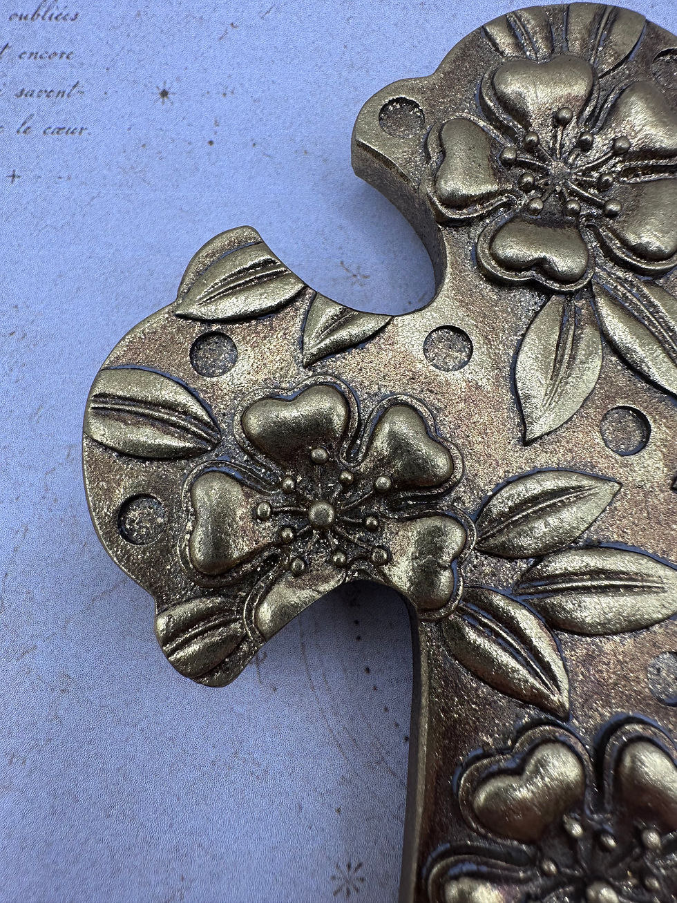 Miniature : Croix Murale Dorée Florale 