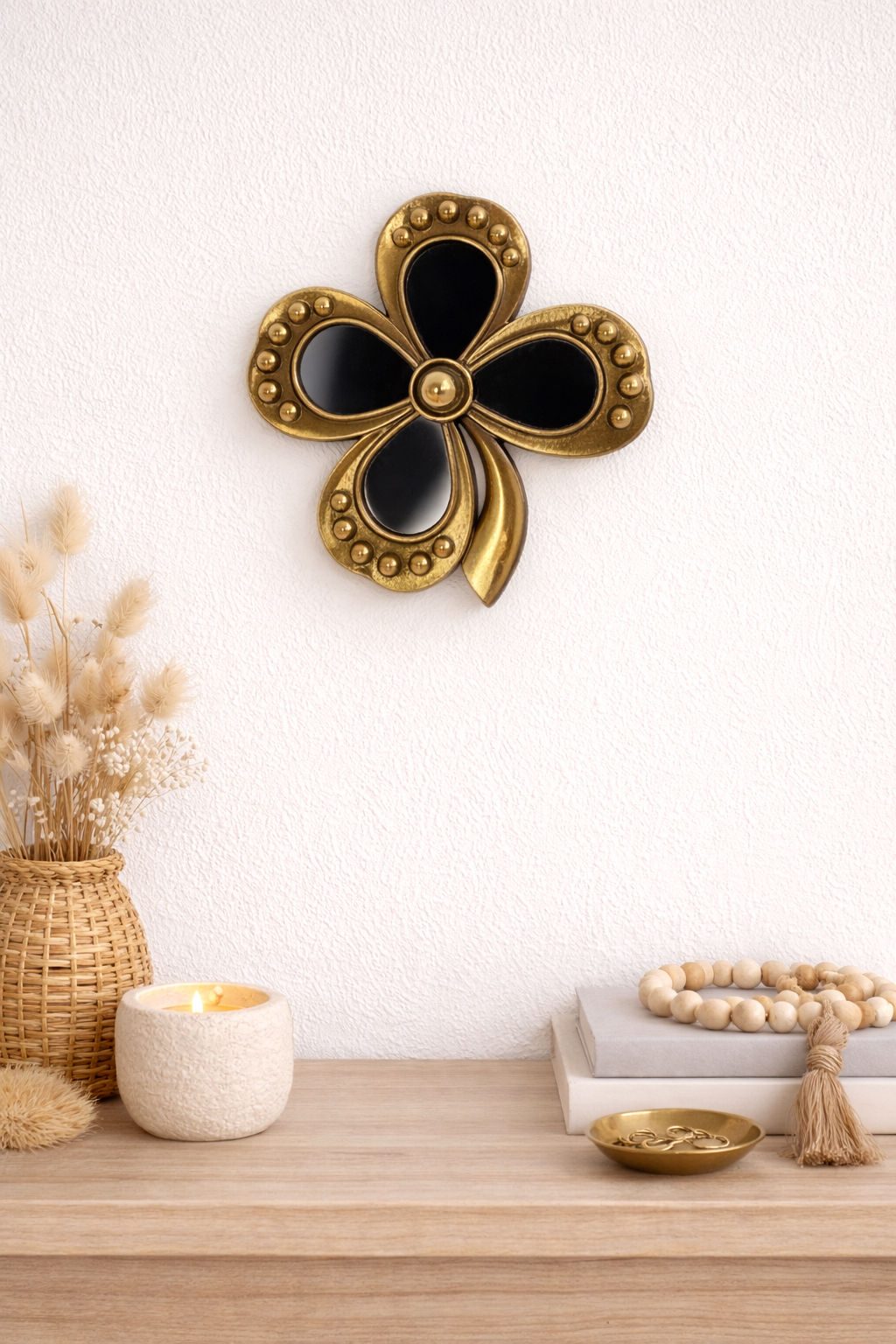 Trèfle à 4 Feuilles Miroir Doré