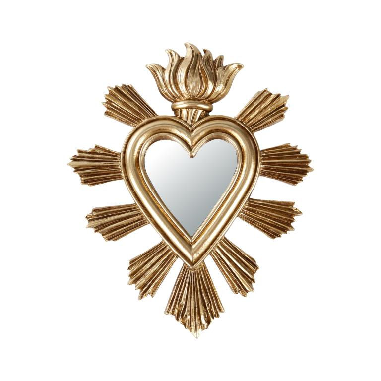 Miroir Ex-Voto Coeur Doré