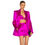 Thumbnail: Three Piece Pink Suit Top and Skirt Solid Button Mini Dress