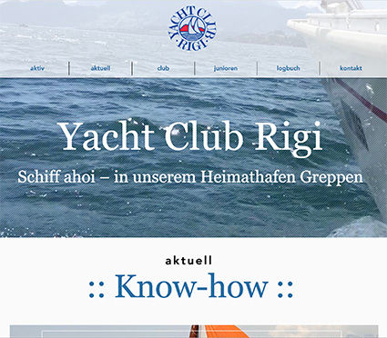 Webdesign Yacht Club Rigi