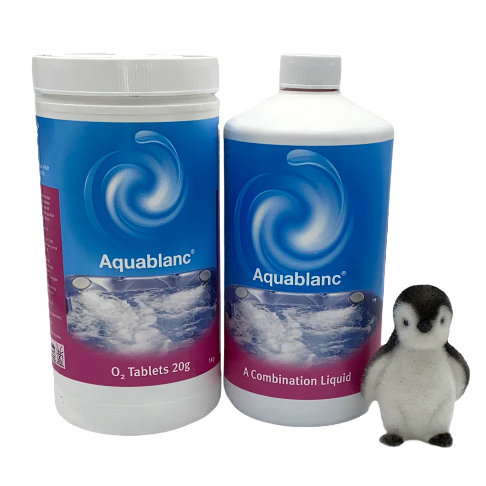Aquablanc Hot Tub & Spa A Combination Liquid 1L & 1kg O2 Tablets