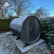 Finnoo Sauna Barrel 300: Designed and Built by Baltoscandia Saunas in Tain, Ross-Shire, Scotland