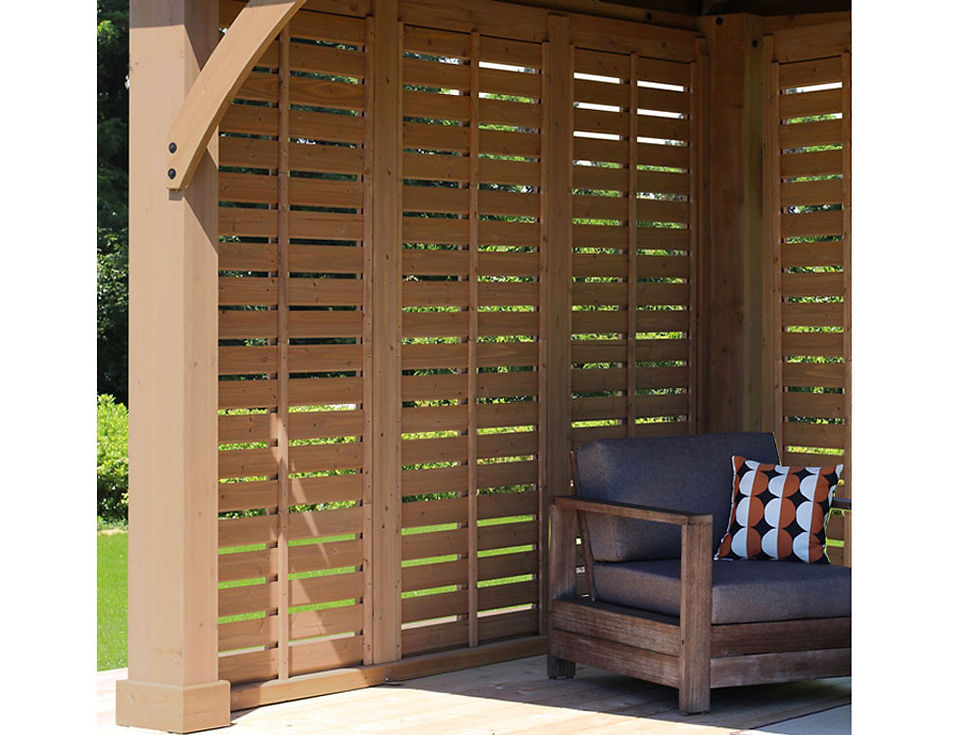 Thumbnail: Harstad Cedar Gazebo 12ft x 12ft (3.7 x 3.7m) with Double Privacy Walls