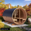 Thumbnail: Aijala Sauna Barrel 360 with outside seats | 360 x Ø 200 or Ø 220 cm | 6 Persons