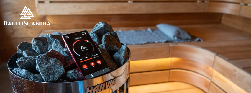 Harvia Sauna heater with Wi-Fi App controller