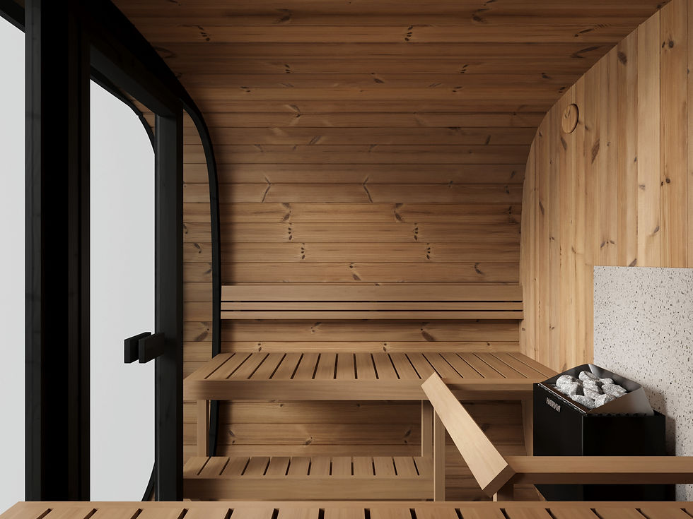 Thumbnail: Aarhus Sauna Cube 220 | 220 x 220cm | 42mm Nordic Thermowood