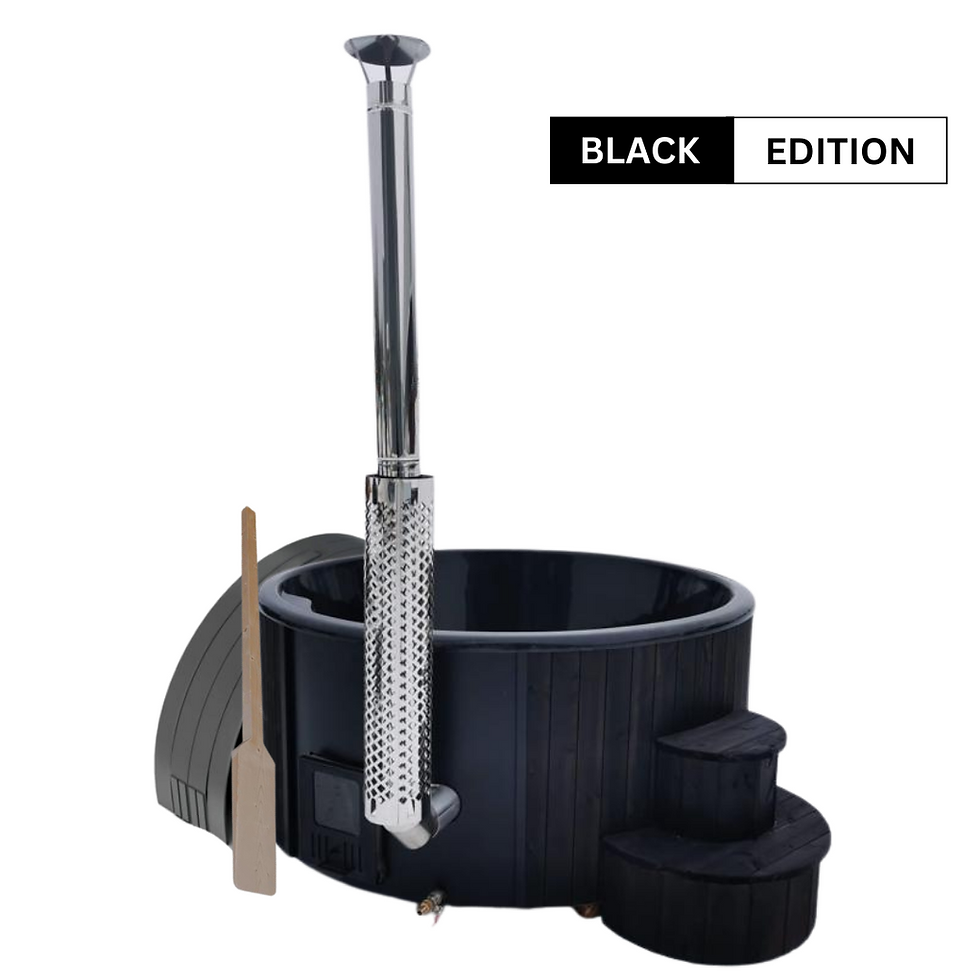Black Edition Premium BaltoScandia Eco Off-Grid Wood-Fired Hot Tub