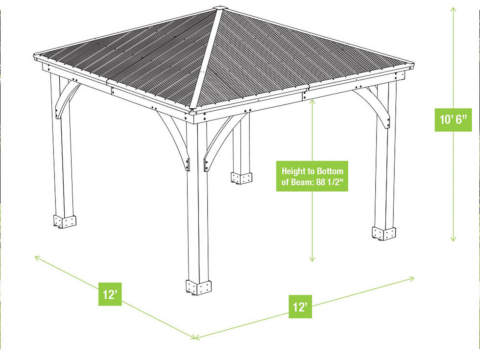 Thumbnail: Harstad Cedar Gazebo 12ft x 12ft (3.7 x 3.7m) with Double Privacy Walls
