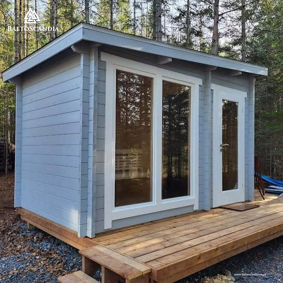 Thumbnail: Oslo Log Sauna with changing room | 344 x 209 cm | 6.6 m² | 4 Persons