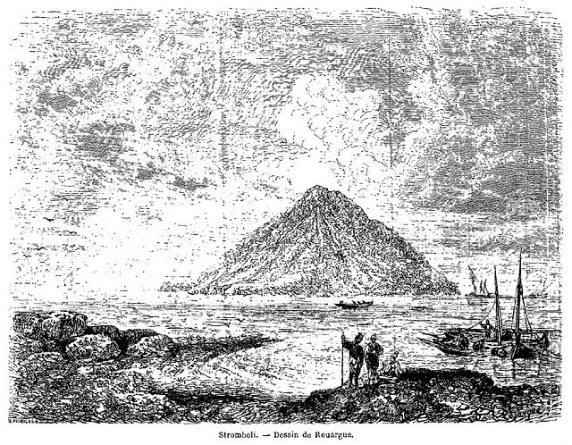 Stromboli - Le Tour du Monde, 1860. Public domain.