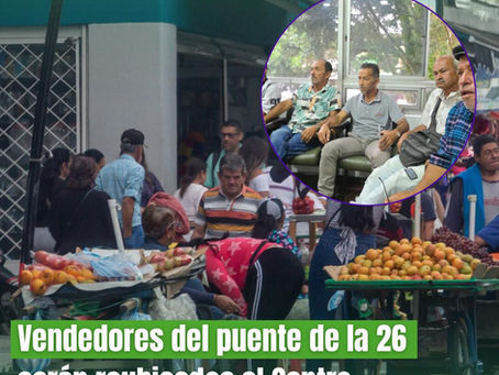 VENDEDORES DEL PUENTE DE LA CARRERA 26 SERÁN REUBICADOS