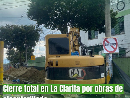 CIERRE TOTAL DE VÍA EN LA CLARITA POR OBRAS DE ALCANTARILLADO