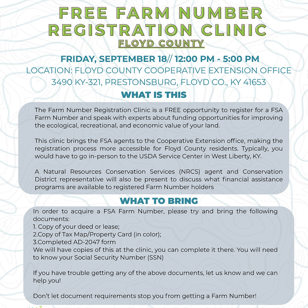 Floyd County Farm Number Registration Clinic