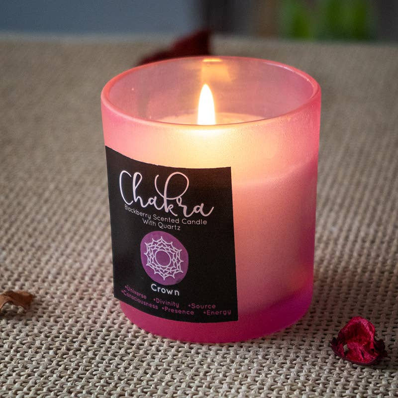 Crown Chakra Blackberry Quartz Candle