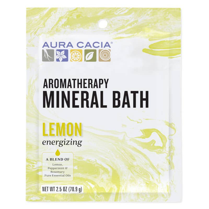 Aura Cacia Energizing Lemon Mineral Bath, 2.5 oz Packet