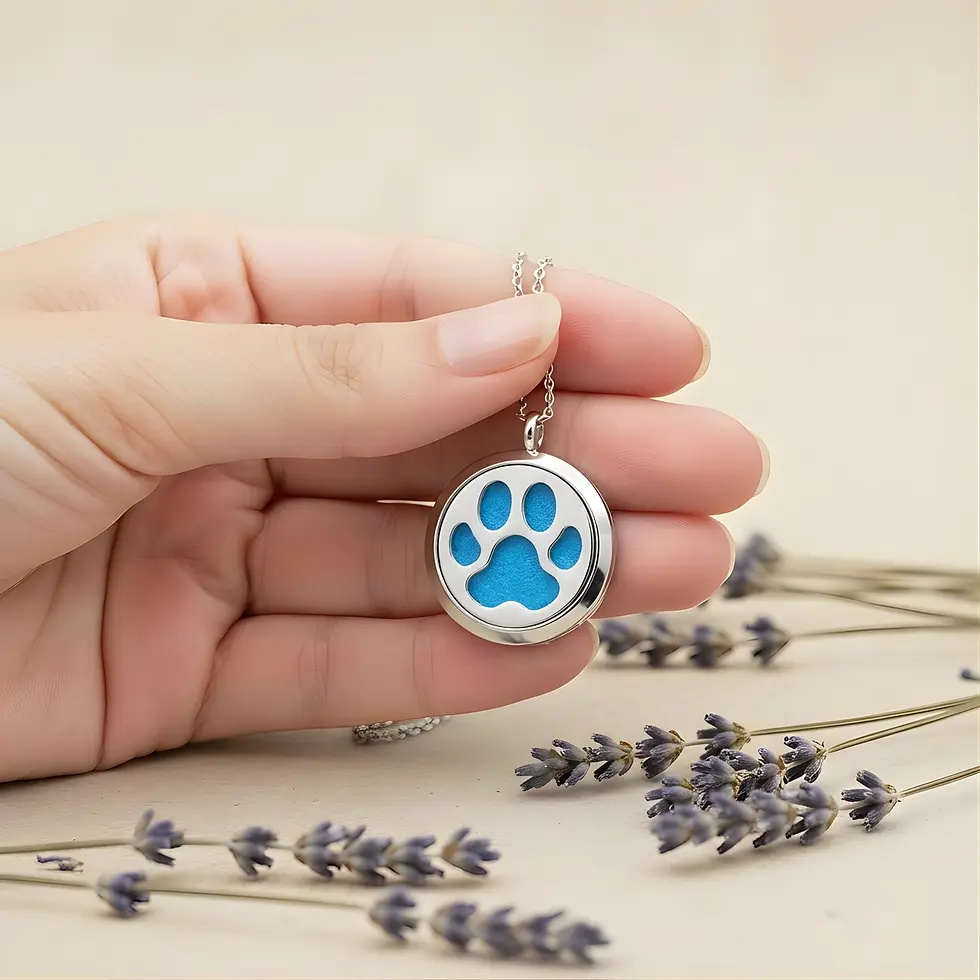 Thumbnail: Paw Print Essential Oil Diffuser Necklace