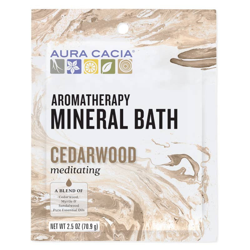 Aura Cacia Meditating Cedarwood Mineral Bath, 2.5 oz Packet