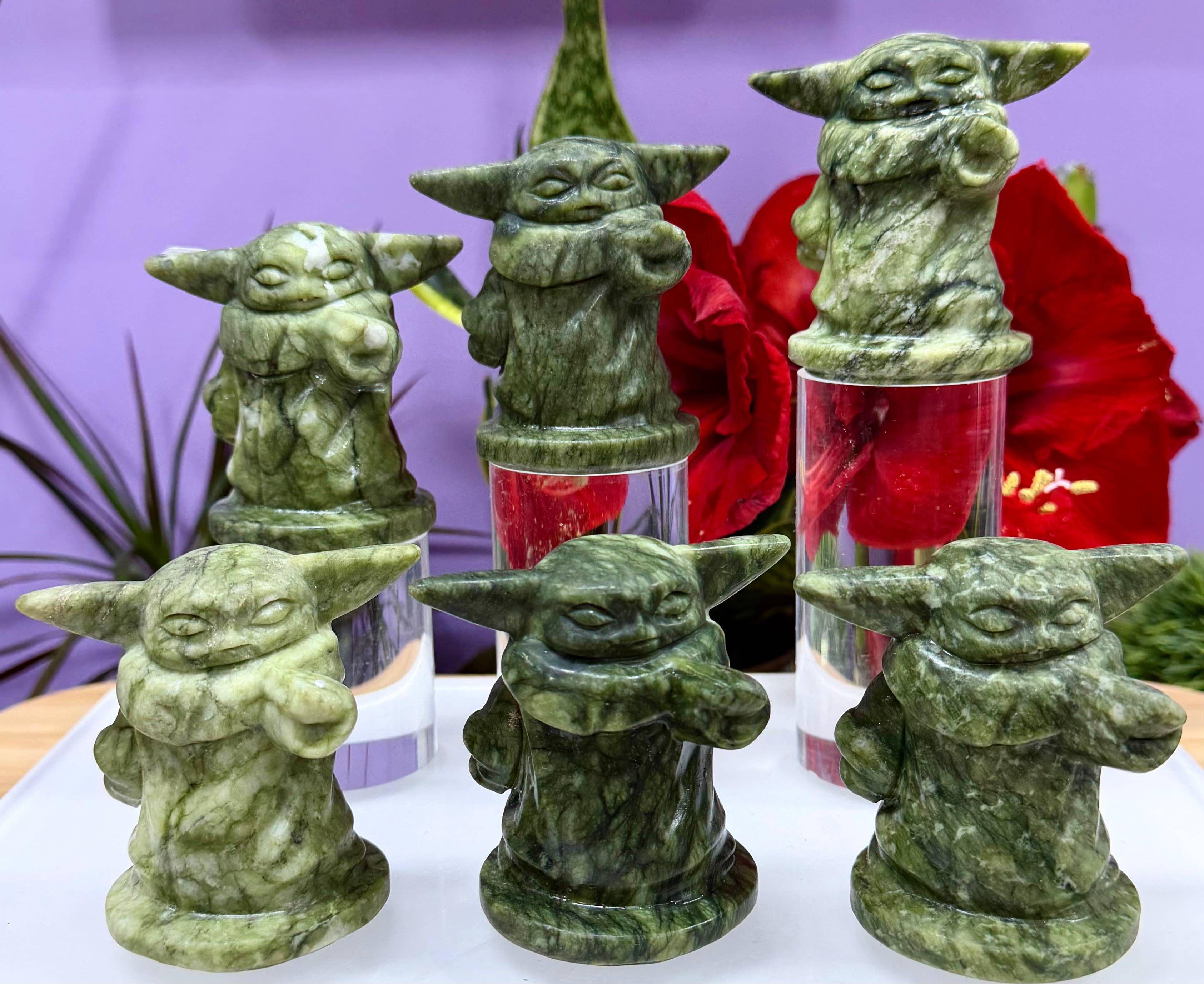 Natural Nephrite Jade Yoda 8cm Healing Energy