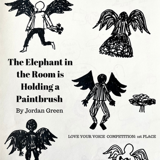 “The Elephant in the Room is Holding a Paintbrush” By Jordan Green