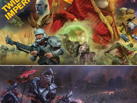Collage aus Motiven zu "Twilight Imperium 4. Edition". Oben links steht der Spieltitel und unten "Ein Date mit Wanda Maximoff.