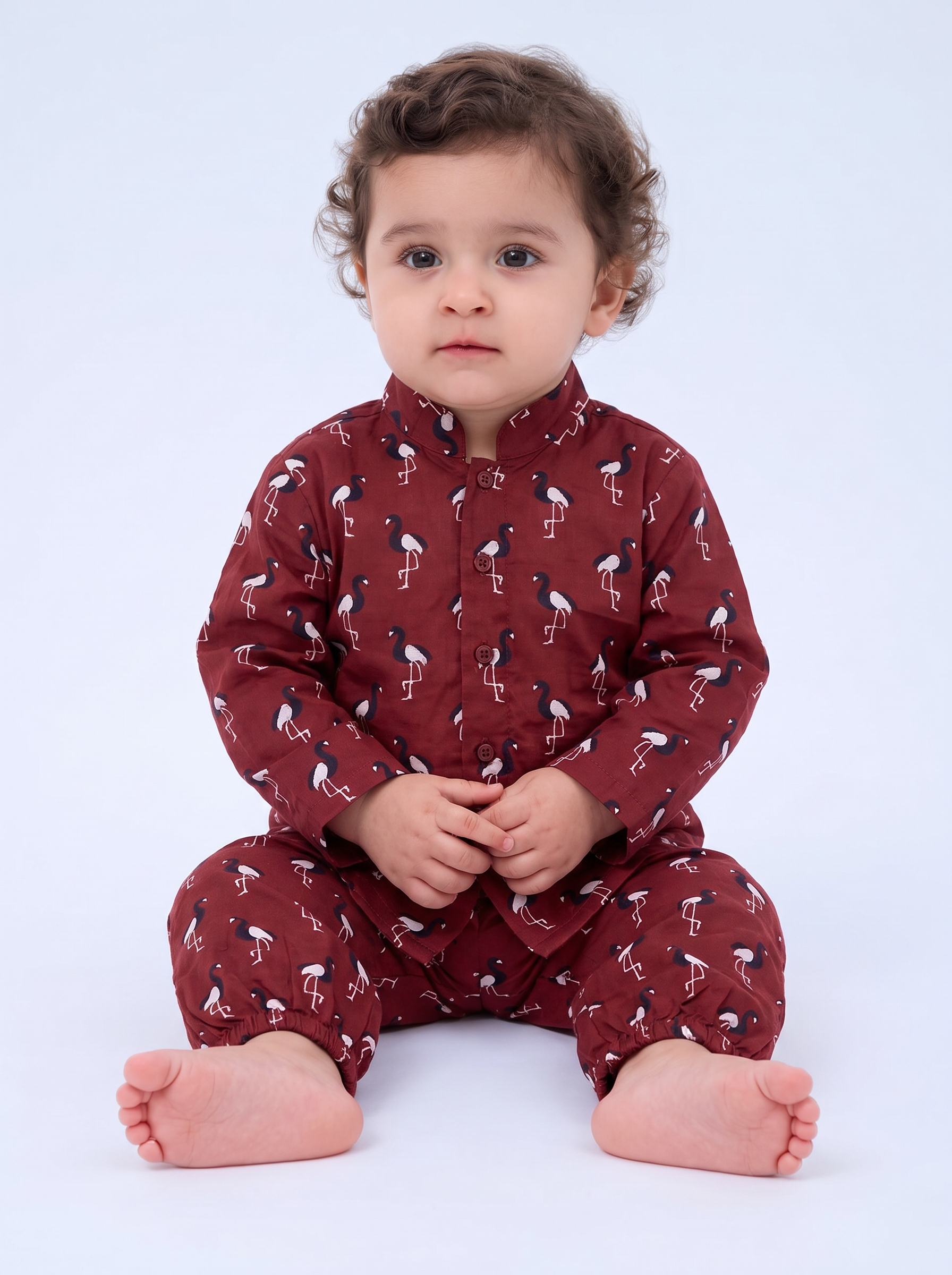 Kids Cotton Pajama Set – Red Flamingo | 100% Pure Cotton Night Suits