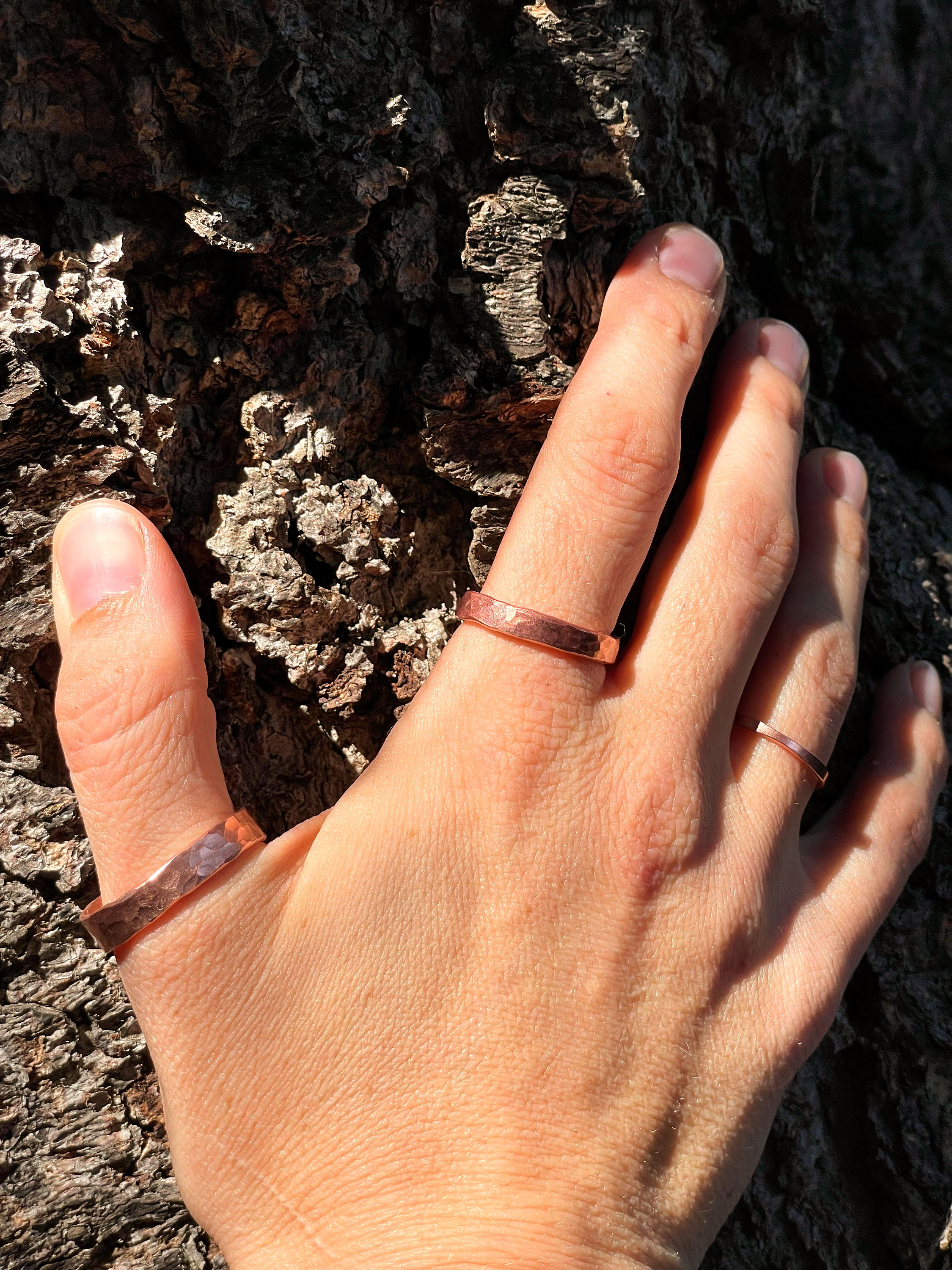 Hand-Forged Solid Copper Ring Band