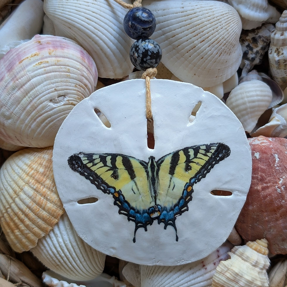 Thumbnail: Eastern Tiger Swallowtail  Butterfly Sand Dollar Ornament