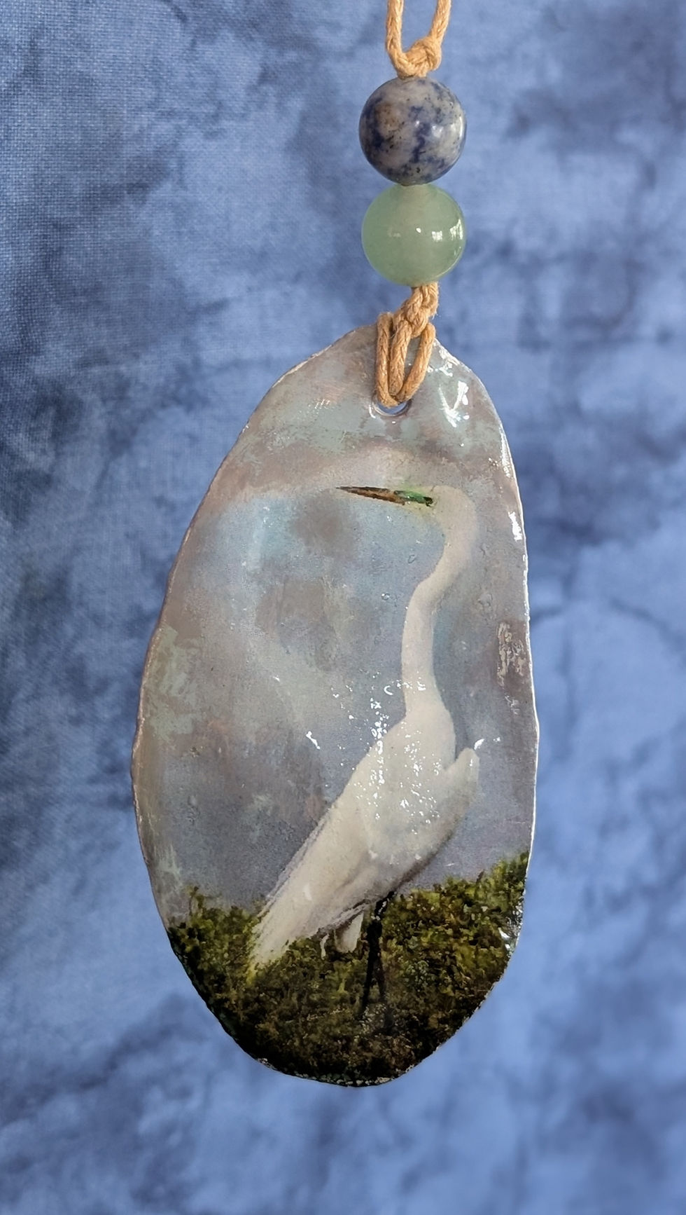 Thumbnail: Great Egret Oyster Shell Ornament