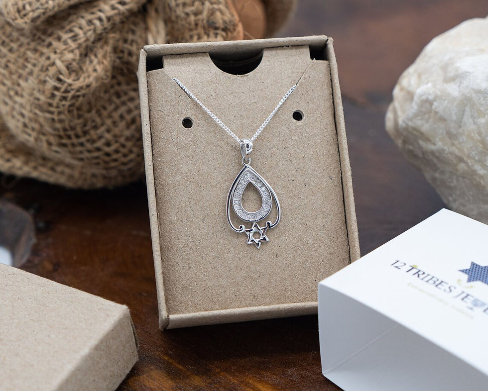Thumbnail: Silver Star Of David Necklace - Jewish Jewelry, Silver Pendant with Cubic Zircon