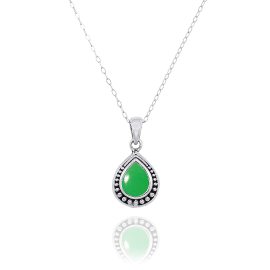 Chrysoprase Necklace - 925 sterling silver pendant with Chrysoprase Stone